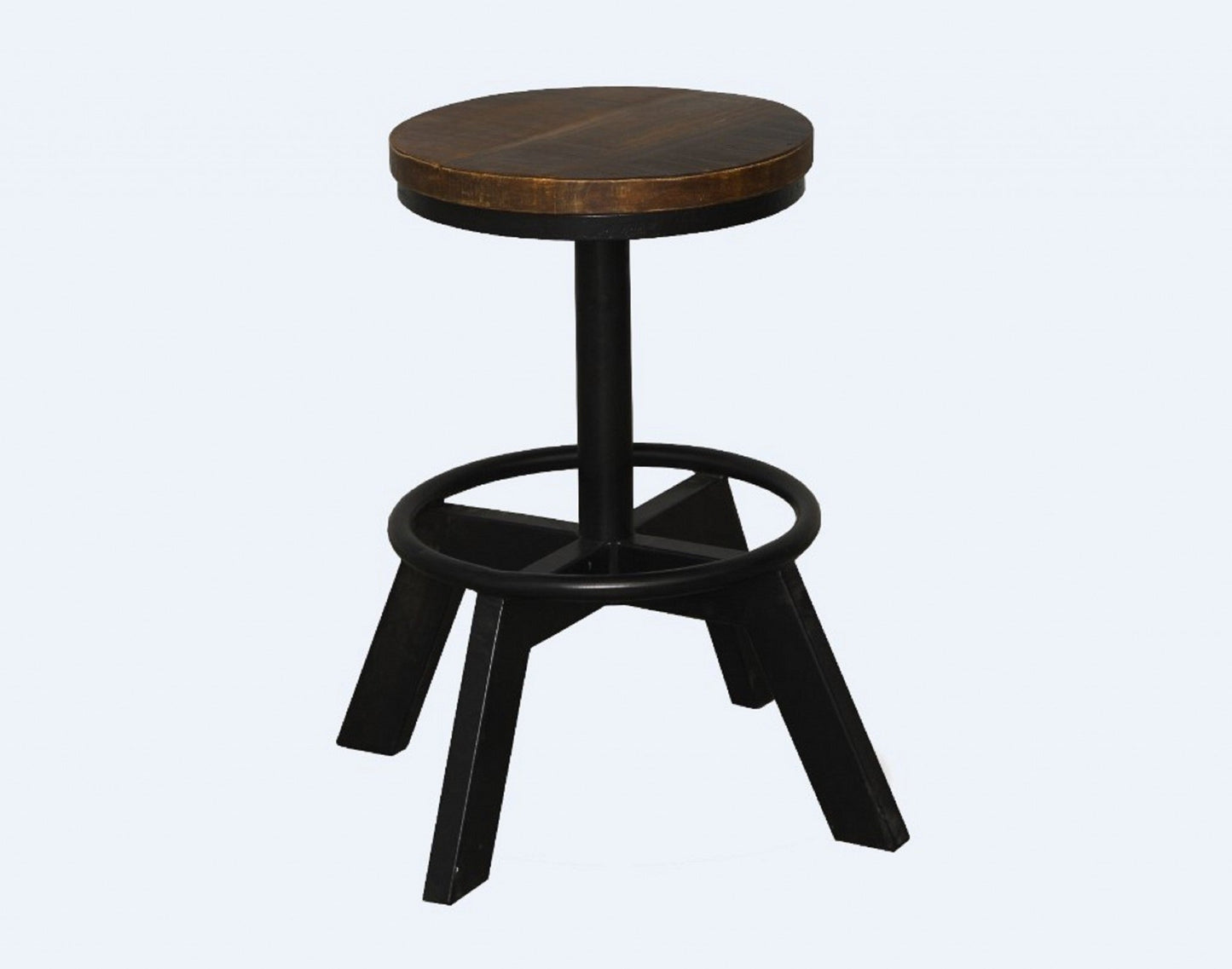 HomeRoots 22" Iron Backless Chair With Footrest in Brown and Black Finish