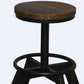 HomeRoots 22" Iron Backless Chair With Footrest in Brown and Black Finish