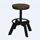 HomeRoots 22" Iron Backless Chair With Footrest in Brown and Black Finish