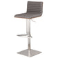 HomeRoots 22" Iron Swivel Low Back Adjustable Height Bar Chair With Gray and Silver Finish