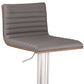 HomeRoots 22" Iron Swivel Low Back Adjustable Height Bar Chair With Gray and Silver Finish