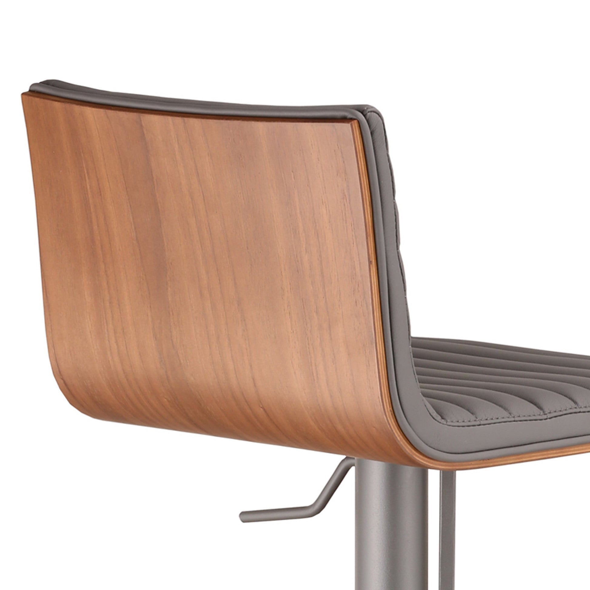 HomeRoots 22" Iron Swivel Low Back Adjustable Height Bar Chair in Gray Finish