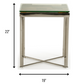 HomeRoots 22" Mosaic Wood Steel and Glass End Table