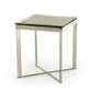 HomeRoots 22" Mosaic Wood Steel and Glass End Table