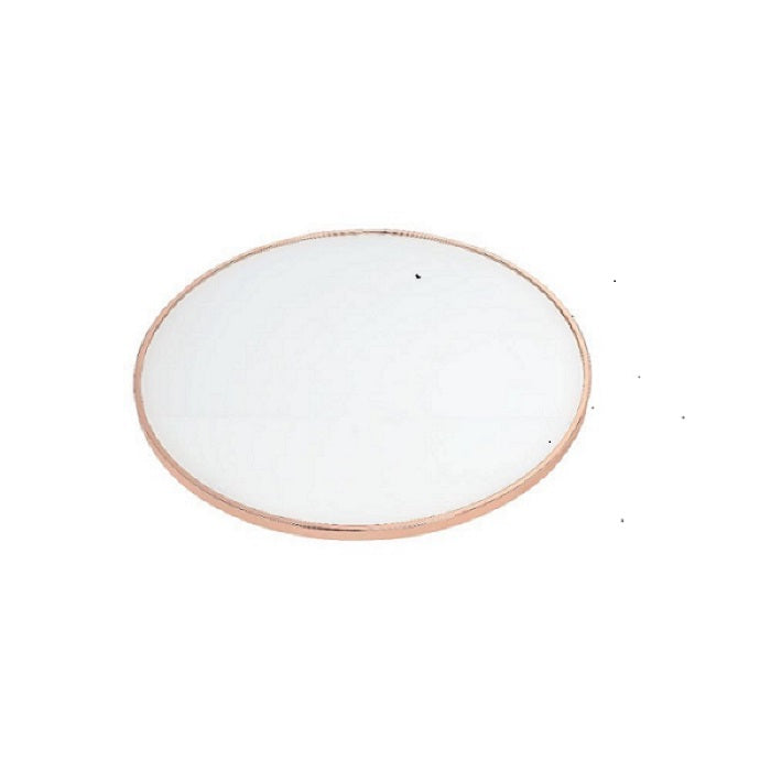 HomeRoots 22" Rose Gold And Clear Glass Round End Table