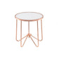 HomeRoots 22" Rose Gold And Clear Glass Round End Table
