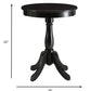 HomeRoots 22" Round Pedestal Wooden Side Table in Matte Black Finish
