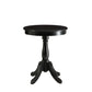 HomeRoots 22" Round Pedestal Wooden Side Table in Matte Black Finish