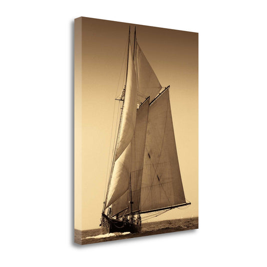 HomeRoots 22" Sailing the Seas Sepia Tone Giclee Wrap Canvas Wall Art