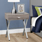 HomeRoots 22" Silver And Deep Taupe End Table With Drawer