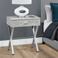 HomeRoots 22" Silver And Gray End Table With Drawer