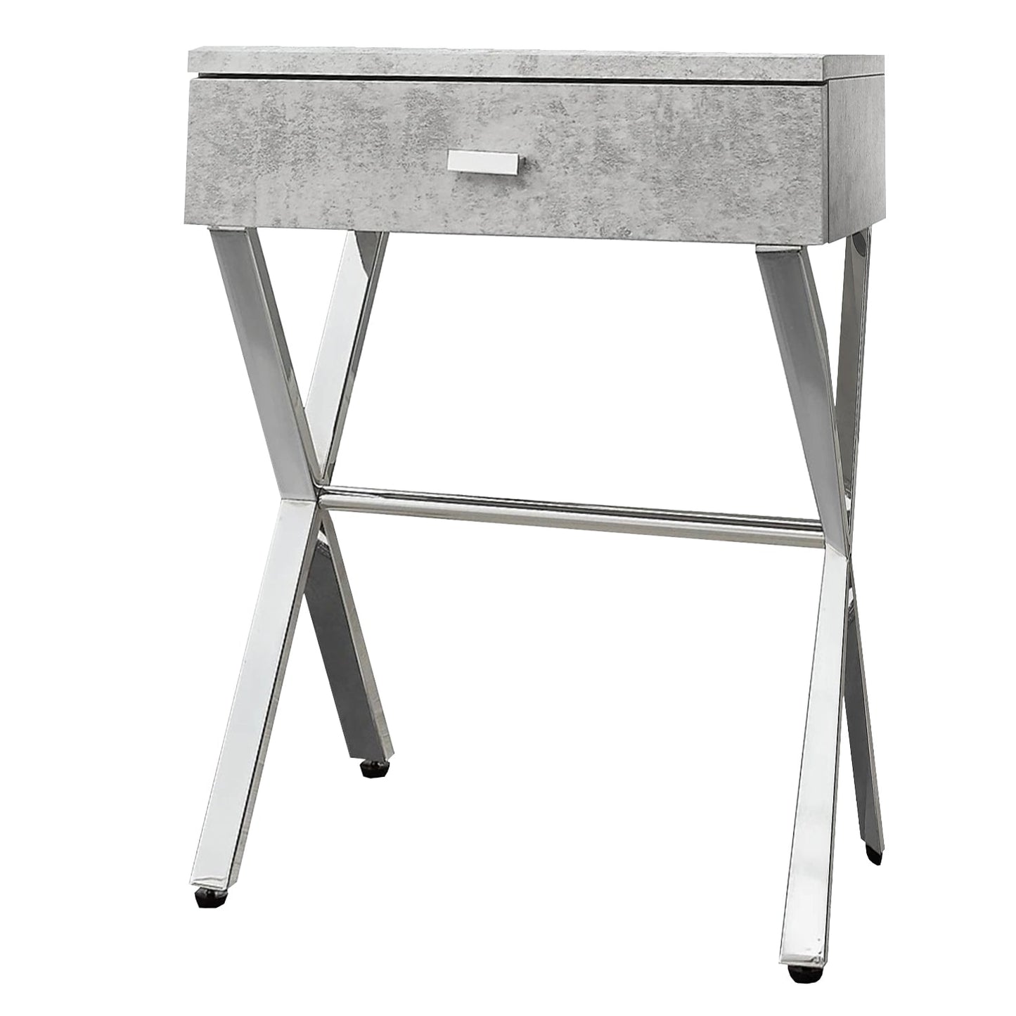 HomeRoots 22" Silver And Gray End Table With Drawer