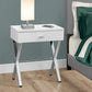 HomeRoots 22" Silver And White End Table With Drawer