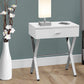 HomeRoots 22" Silver And White End Table With Drawer