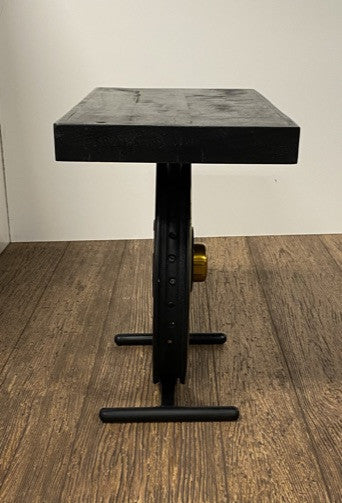 HomeRoots 22" Solid Wood End Table With Black and Gold Finish