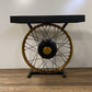 HomeRoots 22" Solid Wood End Table With Black and Gold Finish