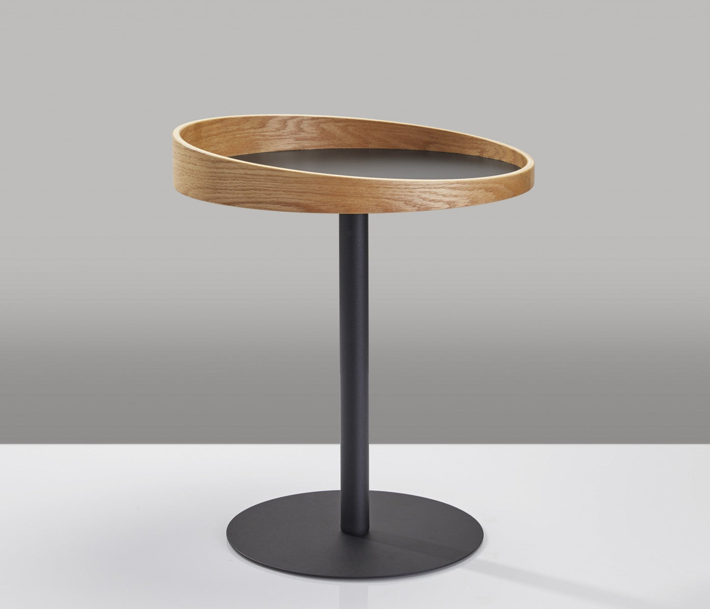 HomeRoots 22" Solid Wood Round End Table in Matte Black Finish