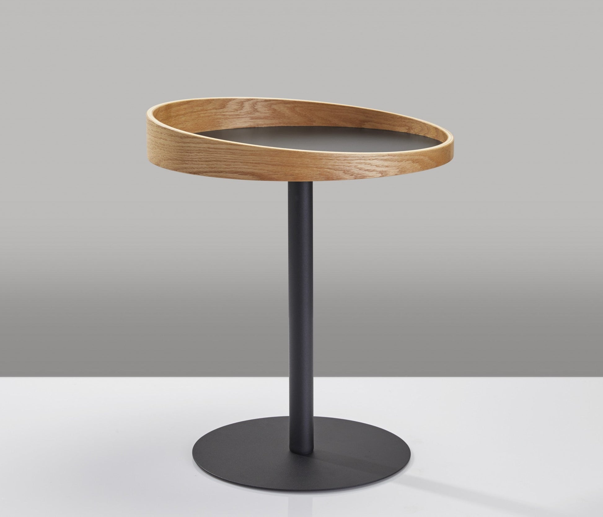 HomeRoots 22" Solid Wood Round End Table in Matte Black Finish