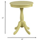 HomeRoots 22" Solid Wooden Pedestal Side Table in Light Yellow Finish