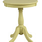 HomeRoots 22" Solid Wooden Pedestal Side Table in Light Yellow Finish