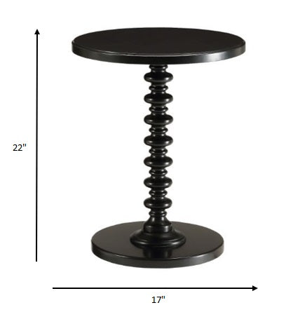 HomeRoots 22" Solid Wooden Stylish Accent Side Table in Black Finish