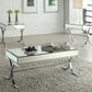 HomeRoots 22" Stainless And Clear Glass Mirrored End Table
