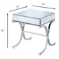 HomeRoots 22" Stainless And Clear Glass Mirrored End Table
