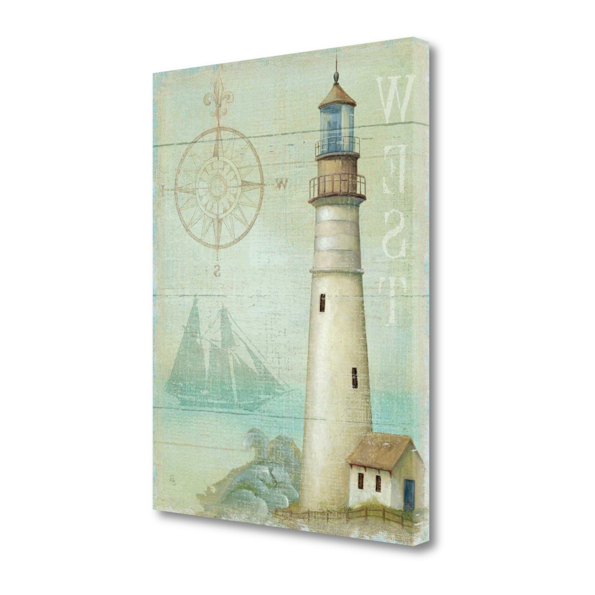 HomeRoots 22" The Lighthouse by the West Coast Giclee Wrap Canvas Wall Art