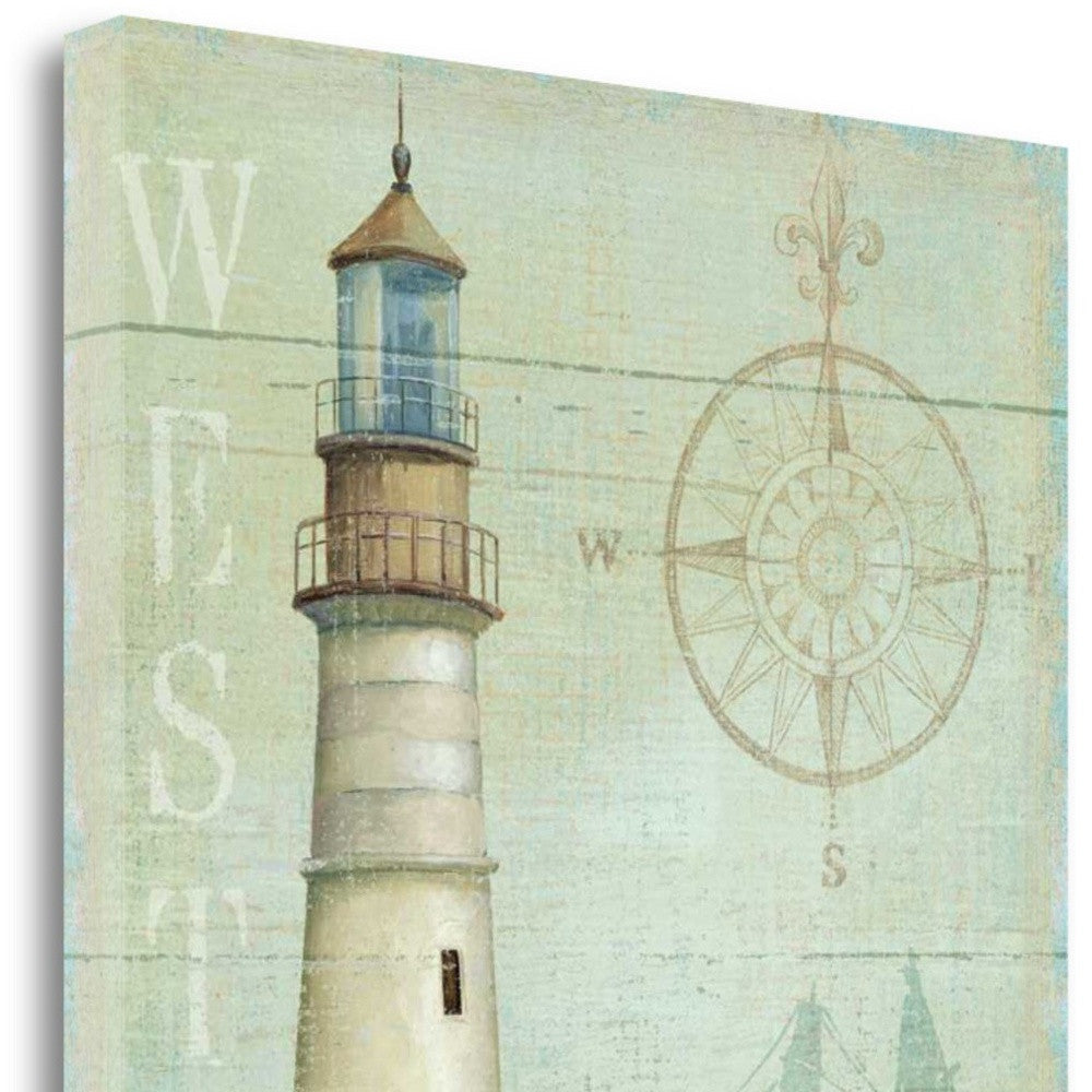 HomeRoots 22" The Lighthouse by the West Coast Giclee Wrap Canvas Wall Art