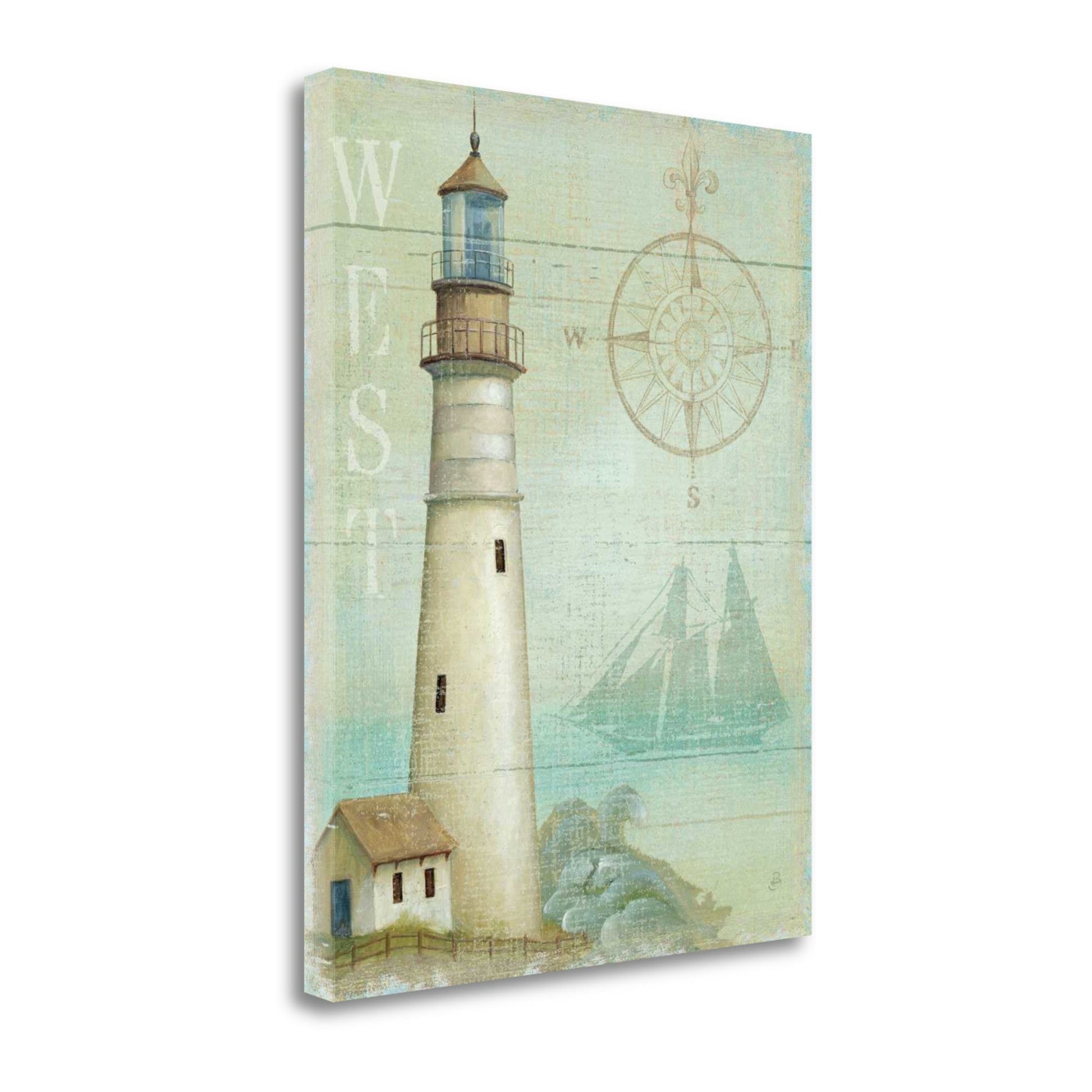 HomeRoots 22" The Lighthouse by the West Coast Giclee Wrap Canvas Wall Art