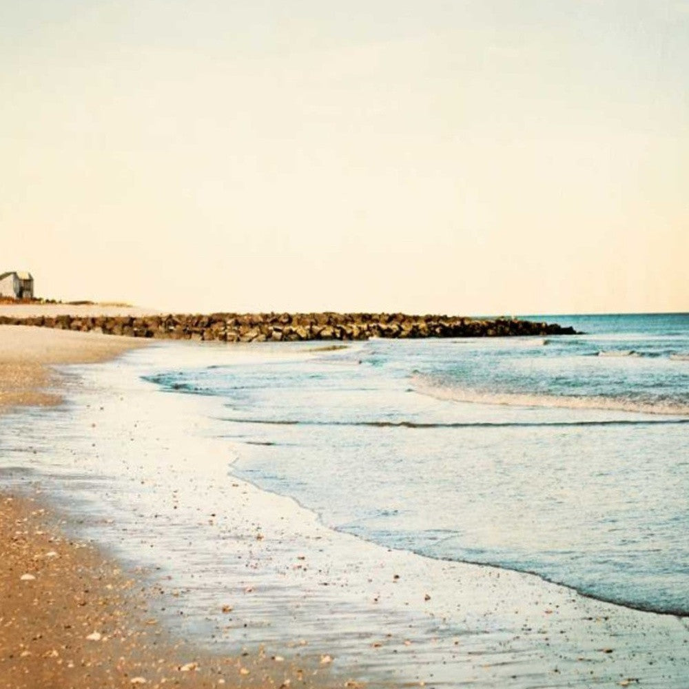 HomeRoots 22" Turquoise Backwash Beautiful Coastal Beach Giclee Wrap Canvas Wall Art