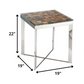 HomeRoots 22" Wood and Steel End Table With Glass Top Finish