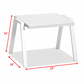 HomeRoots 22" x 18" x 16" Aluminum Side Table in White Finish