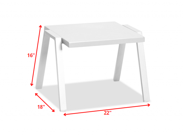 HomeRoots 22" x 18" x 16" Aluminum Side Table in White Finish