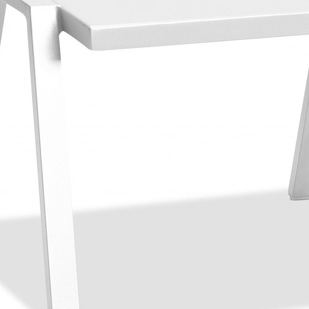 HomeRoots 22" x 18" x 16" Aluminum Side Table in White Finish