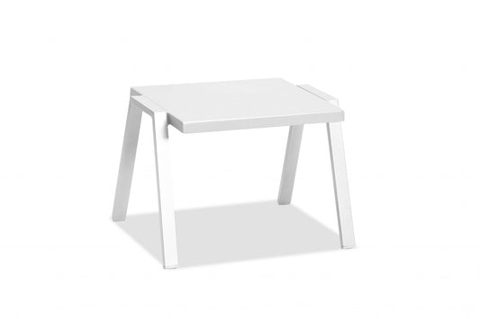 HomeRoots 22" x 18" x 16" Aluminum Side Table in White Finish