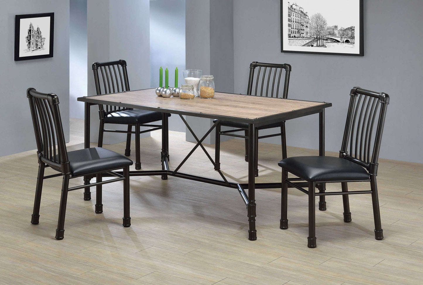HomeRoots 22' x 18' x 37' 2-Piece Black And Black Side Chair
