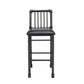 HomeRoots 22" x 18" x 42" Black And Black Bar Chair in Set of Two