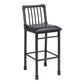 HomeRoots 22" x 18" x 42" Black And Black Bar Chair in Set of Two