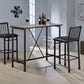 HomeRoots 22" x 18" x 42" Black And Black Bar Chair in Set of Two