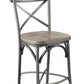 HomeRoots 22" x 20" x 40" Gray Oak And Sandy Gray Counter Height Chair in Set of Two
