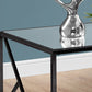 HomeRoots 22" x 22" x 21.75" Black Metal End Table With Mirror Top