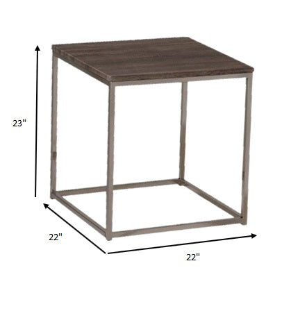 HomeRoots 22" x 22" x 23" PVC Veneer Sophisticated End Table