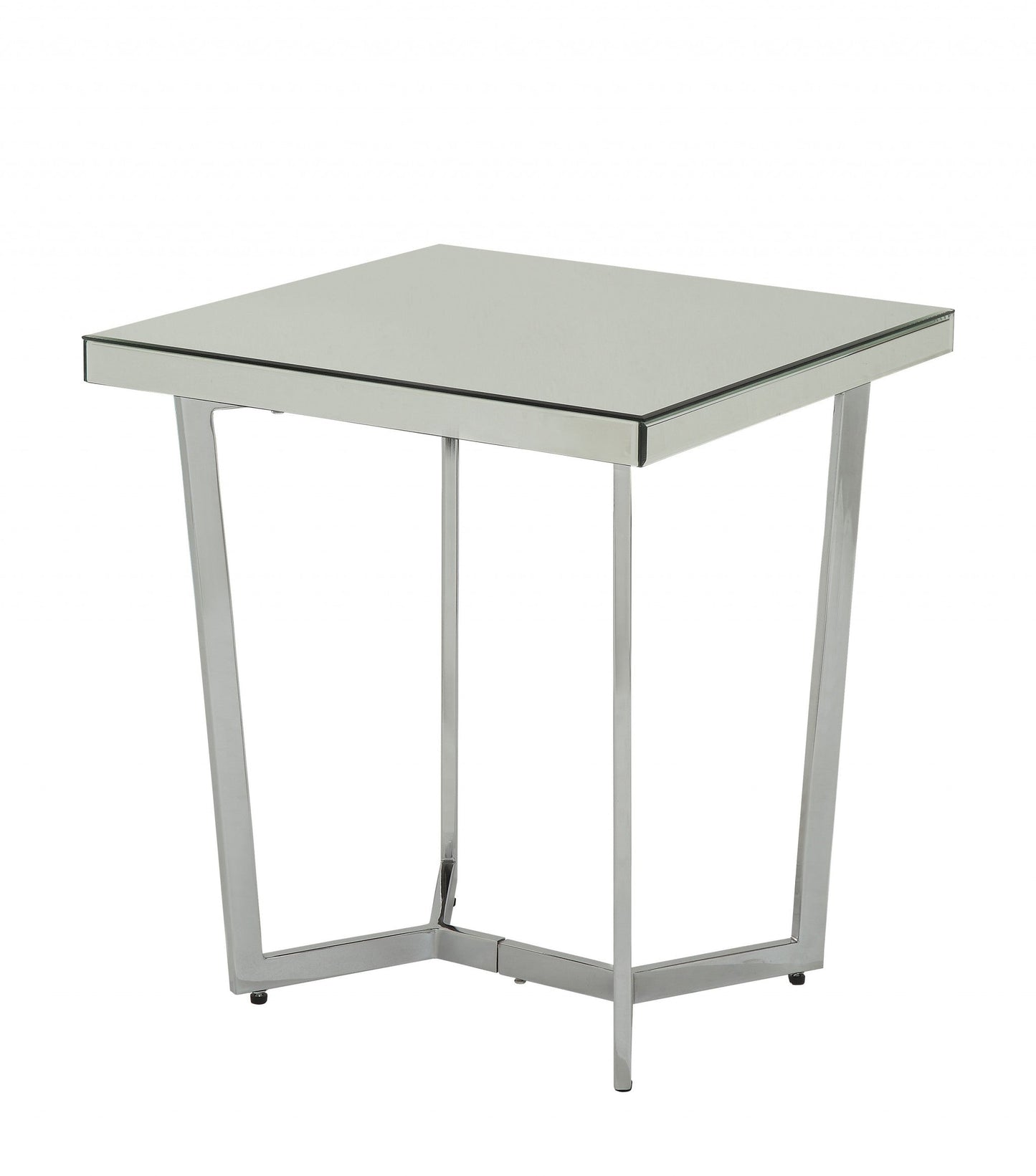 HomeRoots 22" x 22" x 24" Mirrored And Chrome End Table