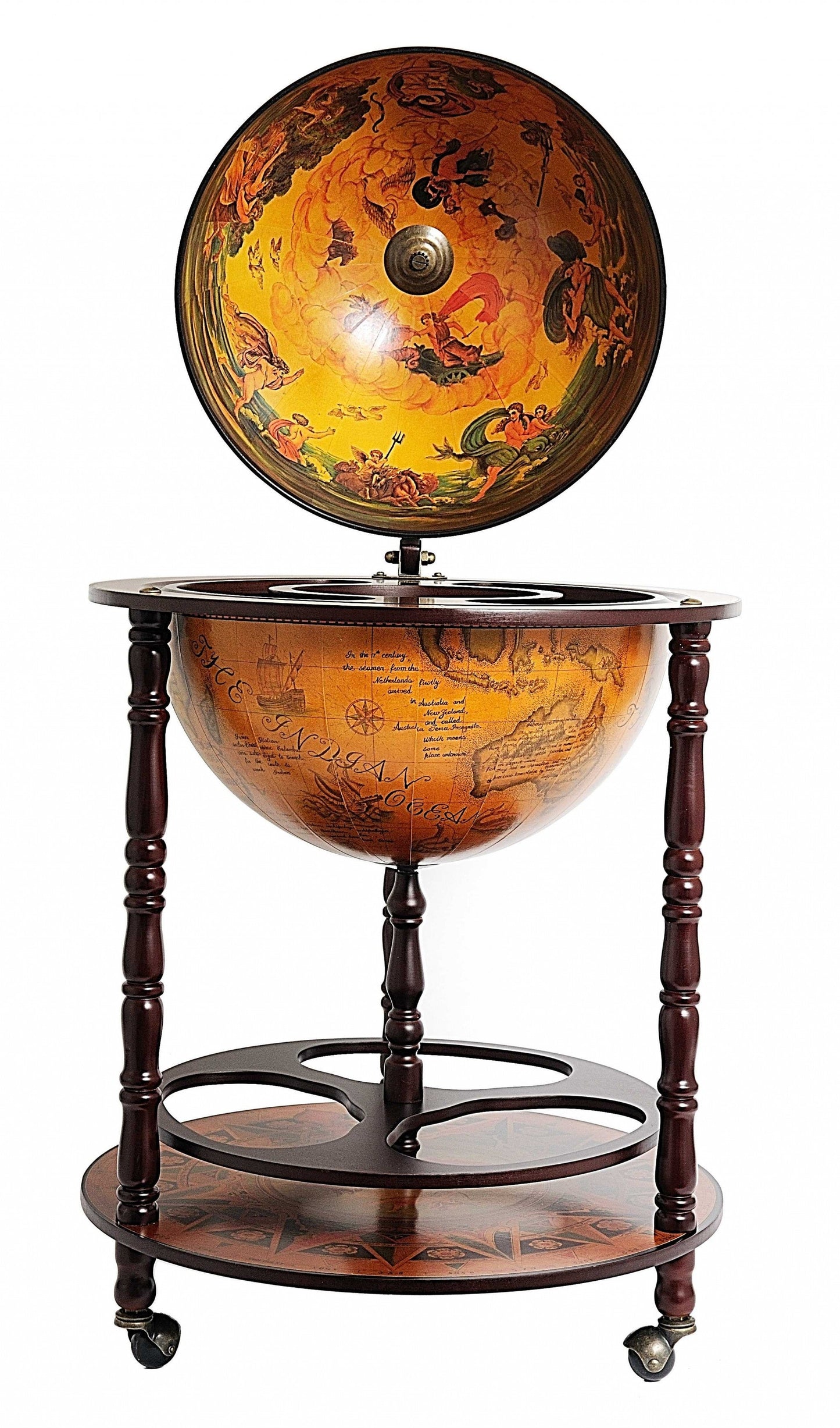 HomeRoots 22" x 22" x 37" Globe Drink Cabinet