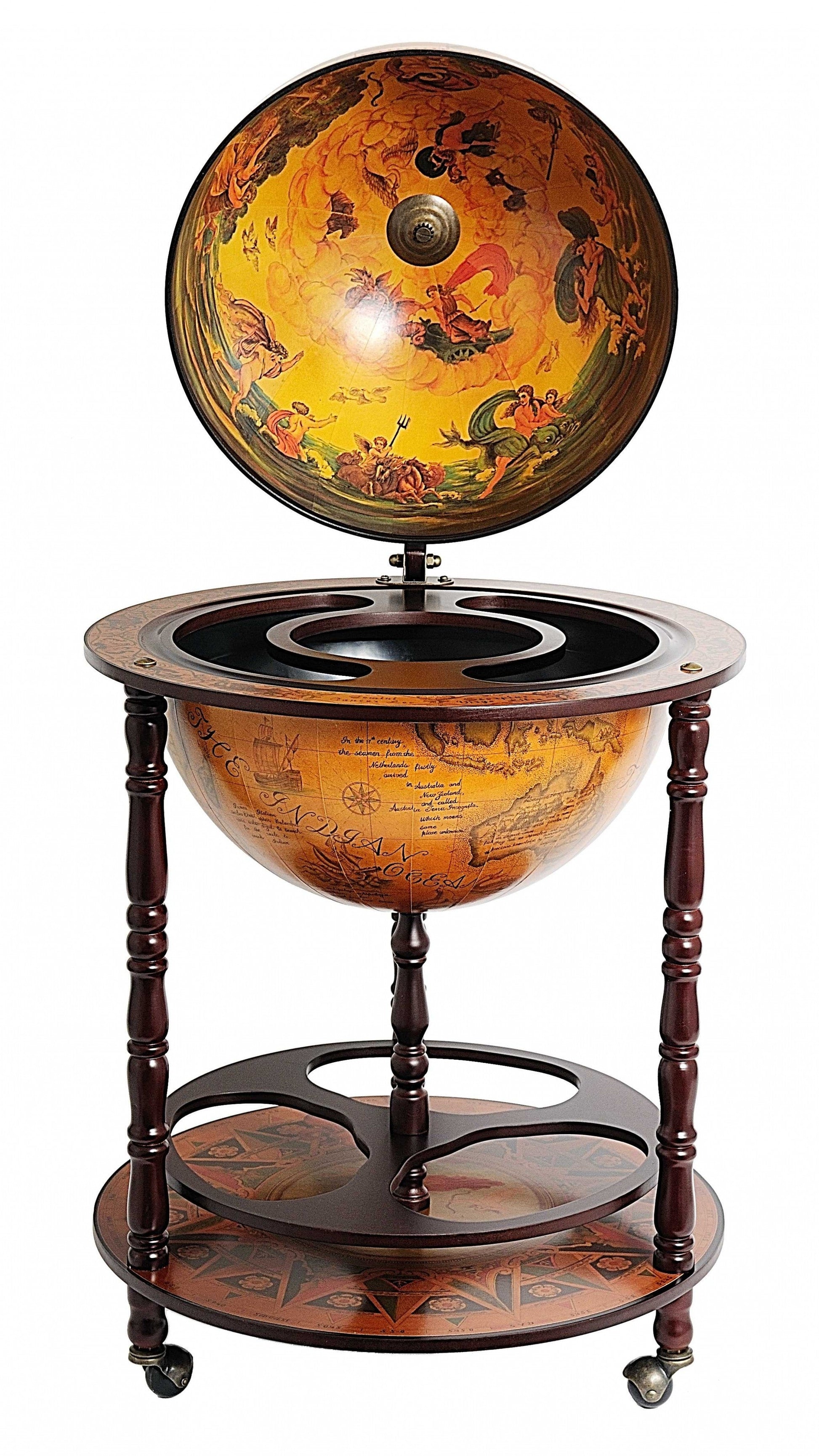 HomeRoots 22" x 22" x 37" Globe Drink Cabinet