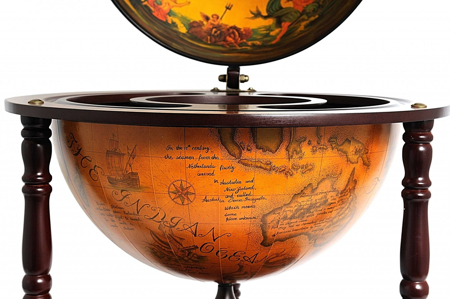 HomeRoots 22" x 22" x 37" Globe Drink Cabinet
