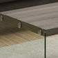 HomeRoots 22" x 44" x 16" Dark Taupe Tempered Glass Coffee Table