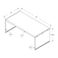 HomeRoots 22" x 44" x 16" Dark Taupe Tempered Glass Coffee Table