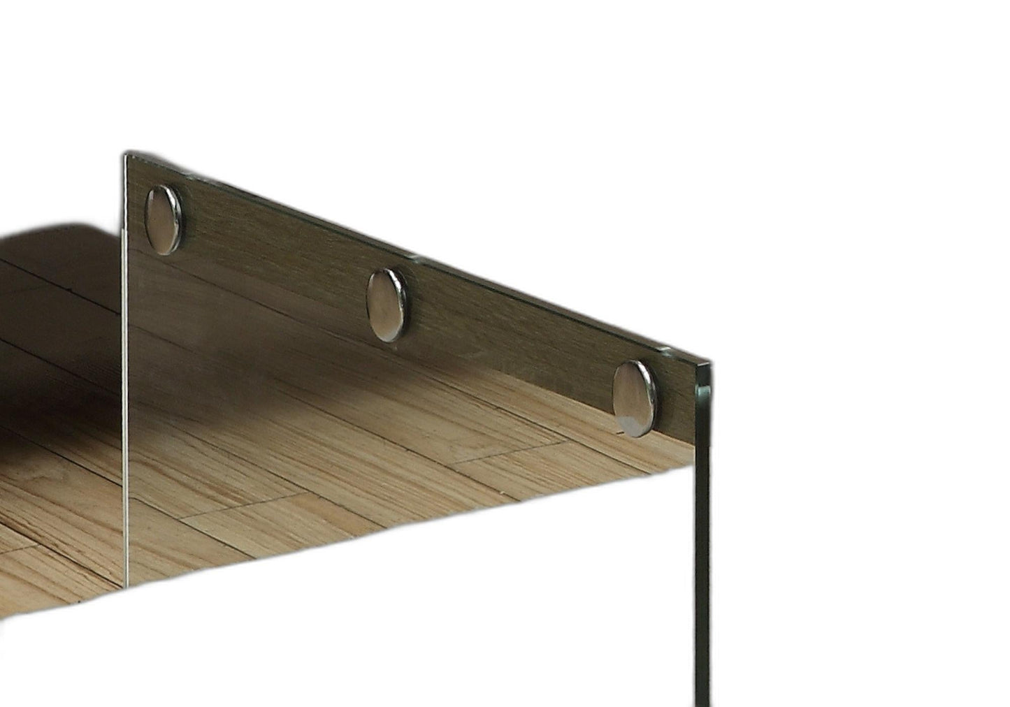 HomeRoots 22" x 44" x 16" Dark Taupe Tempered Glass Coffee Table